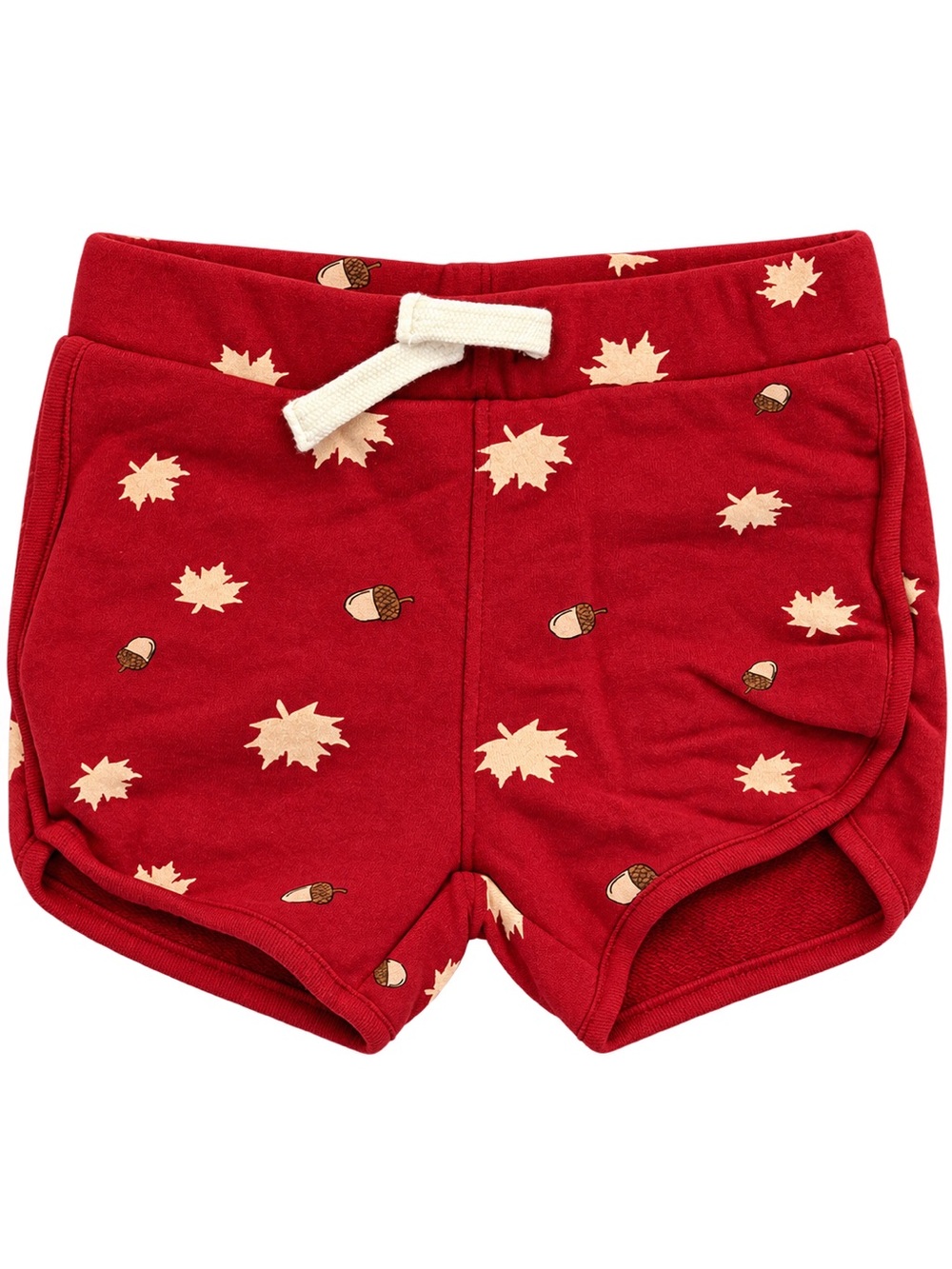RISE Little Earthling Red Maple Leaf Acorn Shorts Girls 4-5Y